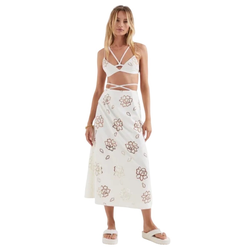 NWT For Love and Lemons Jayne Midi Skirt Size‎ Medium Revolve